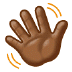 👋🏾 waving hand: medium-dark skin tone display on Samsung